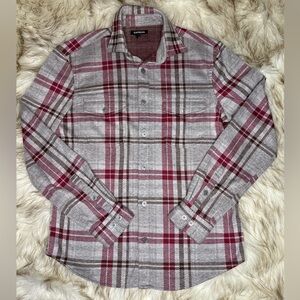 Express Red and Brown Textured Shirt NWOT